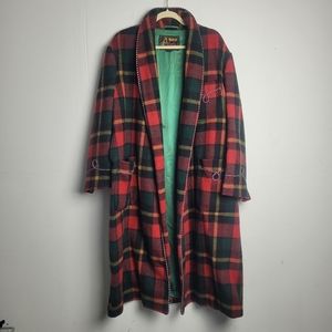 Cockatoo Brand Vintage Shanghai 100% Wool Plaid Trench Coat